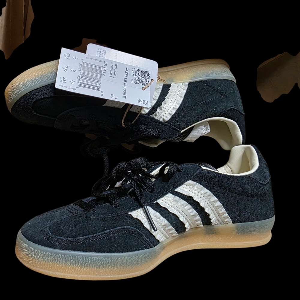 Adidas Women''s Black and Cream Sneakers
